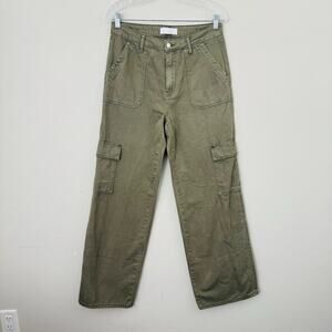 Vervet Blue Green Wide Leg Cargo Pants Women’s Size 28